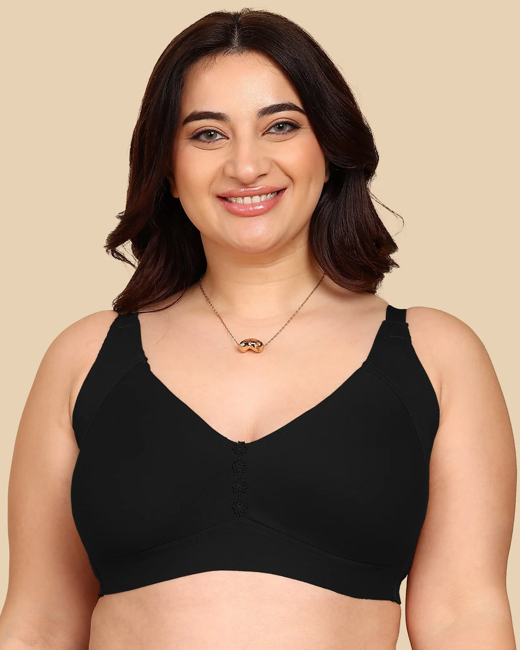 Swanz  Bonded Breathable Cotton Plus-Size Non-Padded M-Frame Minimiser with Hidden Concealer (SB-9303)