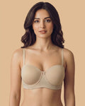 Swanz  Bonded Demi-Cup Padded Cotton Spandex Bra (SB-91012) (Skin)