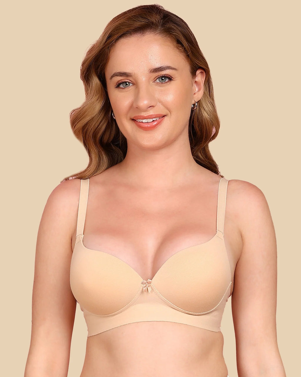Swanz  Bonded Breathable Cotton Push-Up 3/4-Coverage Maximiser Bra (Level 2 Padding) (SB-97015)
