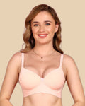 Swanz  Bonded Polyamide Lightly Padded Bra (Level 1 Padding) (SB-95991) (Peach)