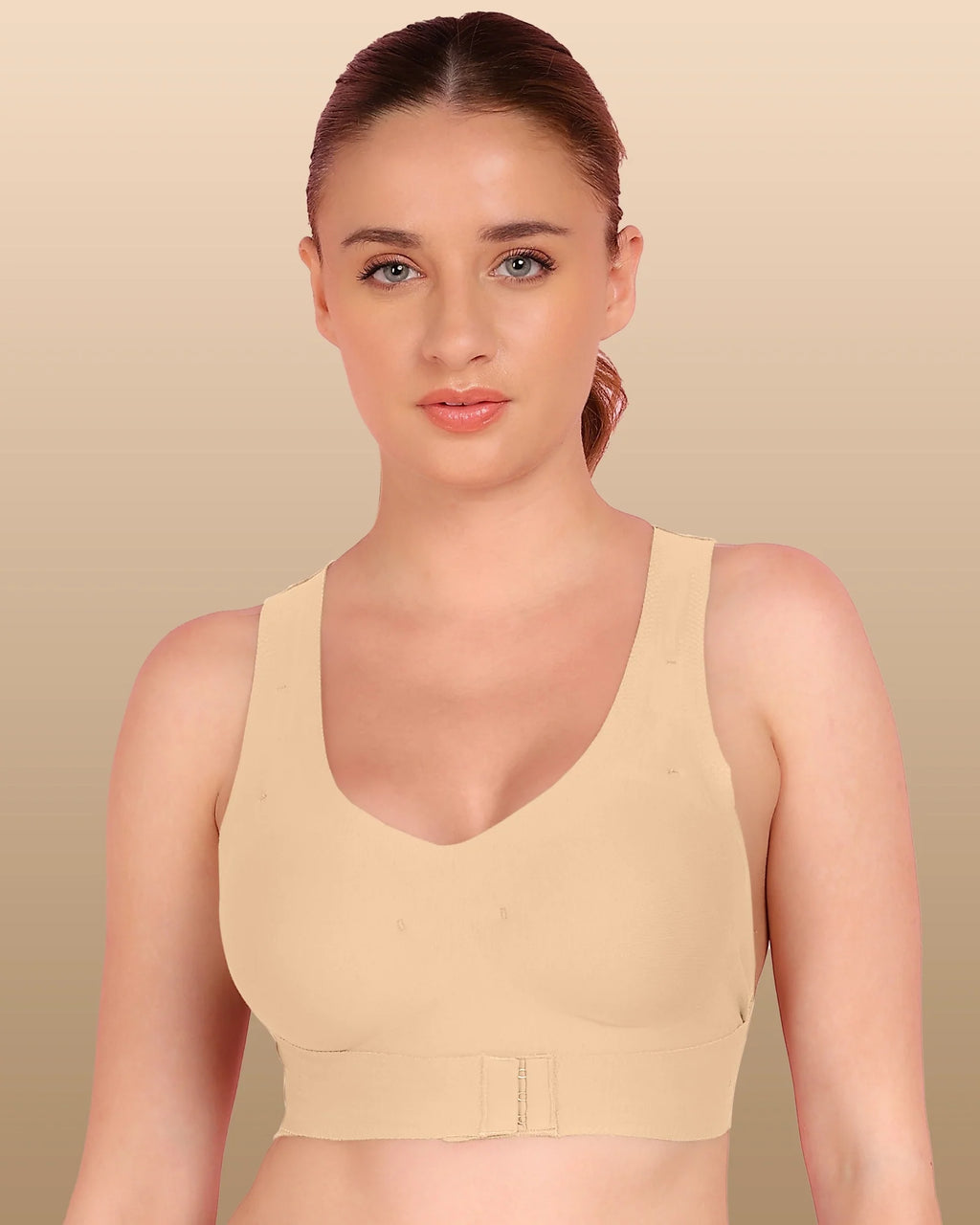 Swanz  Bonded Breathable Cotton Padded Gym Bra with Posture Support (TW-SB-997)