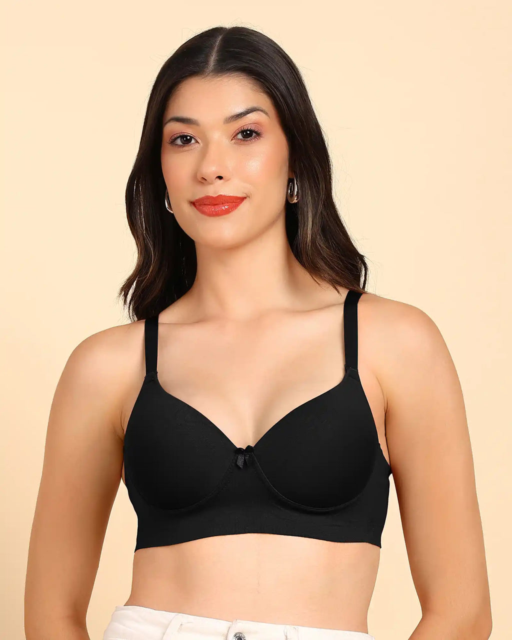 Swanz  Bonded Breathable Cotton Push-Up 3/4-Coverage Bra (Level 3 Padding) (SB-93510)