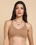 Swanz  Bonded Breathable Cotton Non-Padded Full-Coverage Bra with Hidden Concealer (SB-935-Fawn)