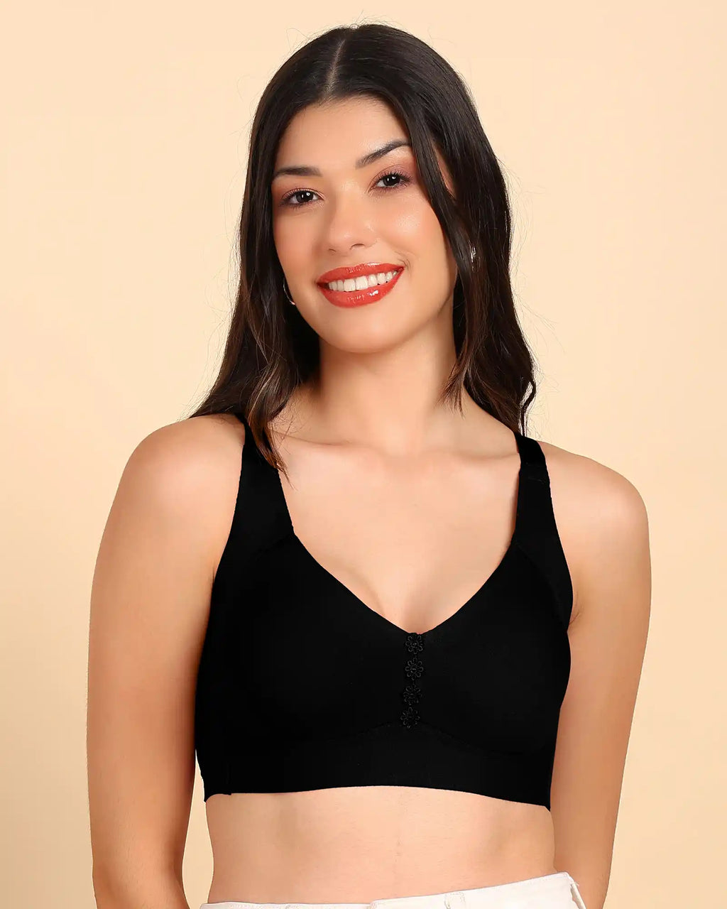 Swanz  Bonded Breathable Cotton Plus-Size Non-Padded M-Frame Minimiser with Hidden Concealer (SB-9303)