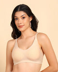 Swanz  Bonded Breathable Cotton Padded Full-Coverage Bra (SB-938-Skin)