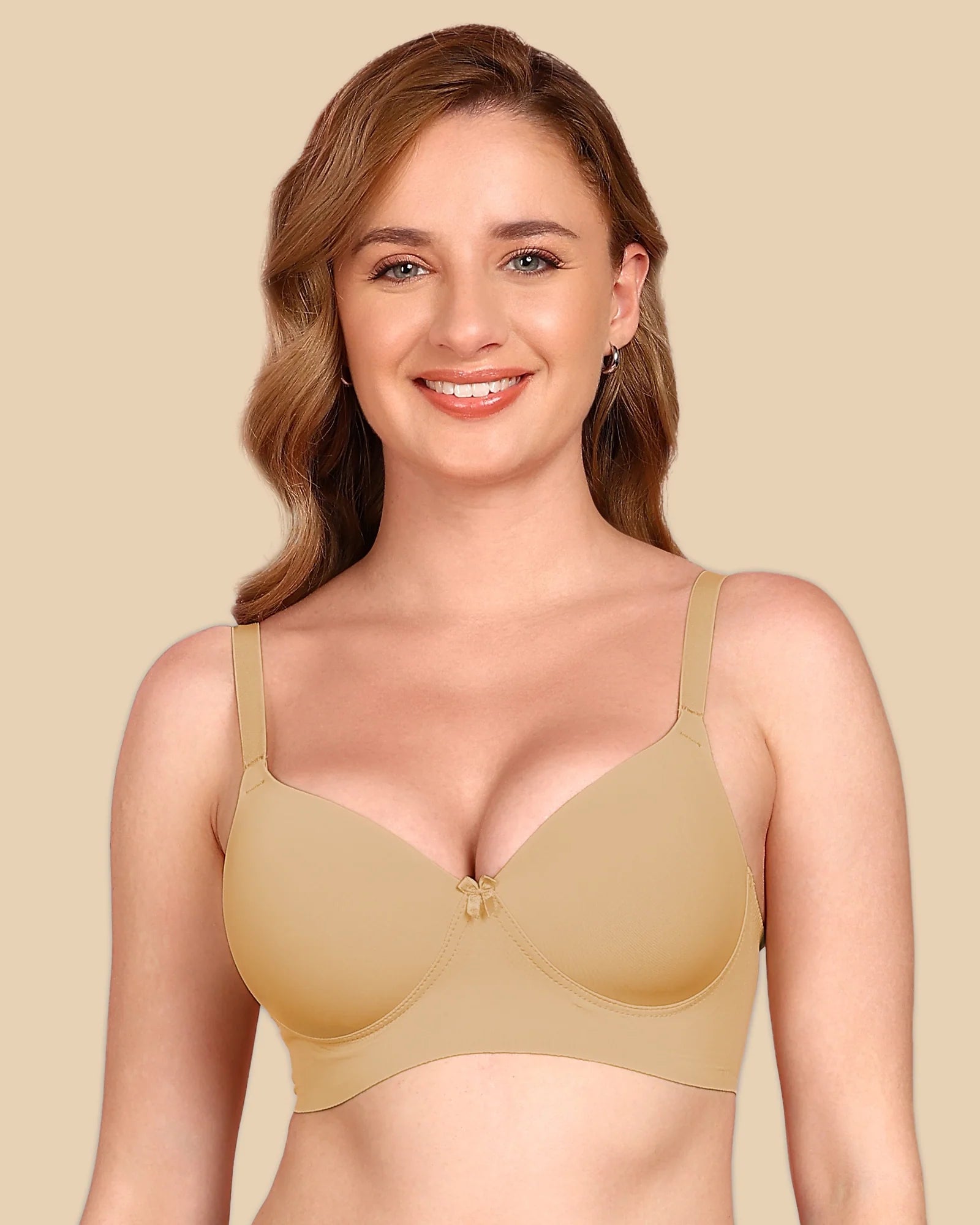 Swanz  Bonded Polyamide Lightly Padded Bra (Level 1 Padding) (SB-95991) (Fawn)