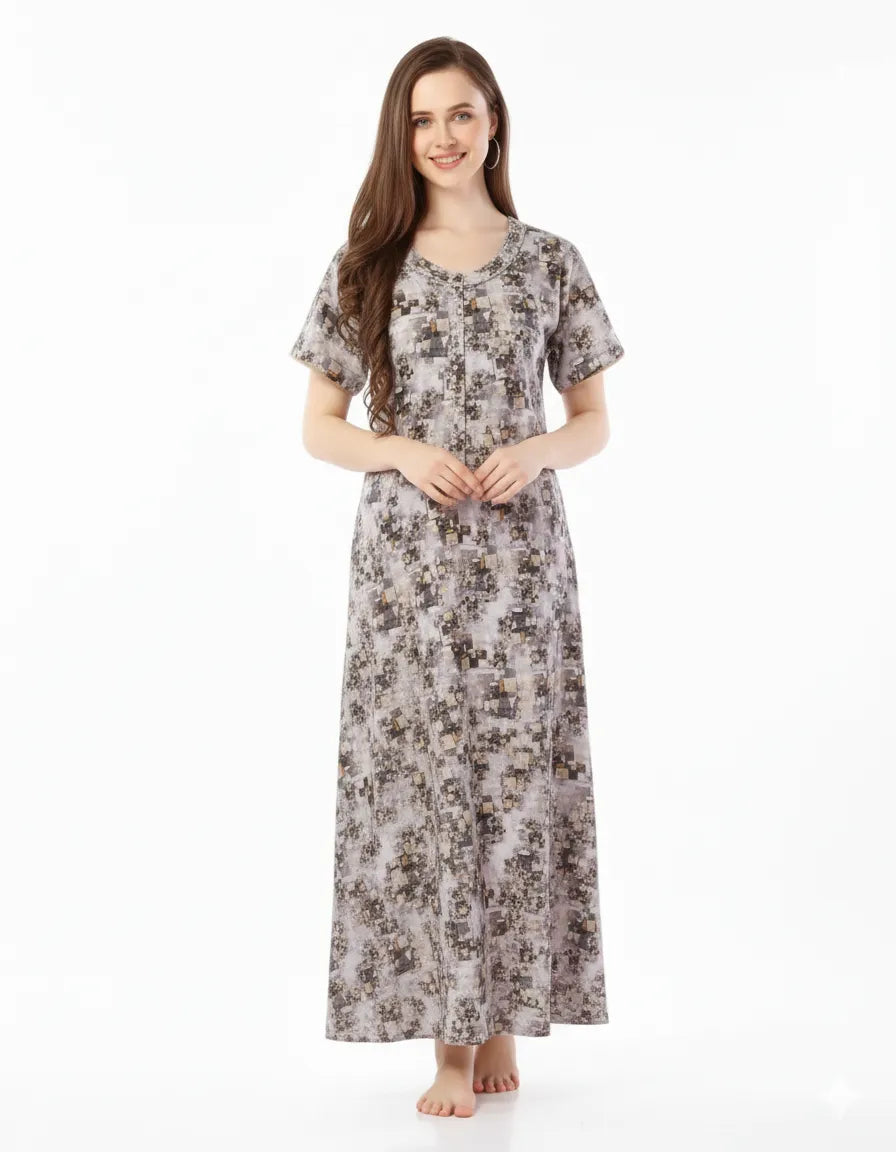 Arolisa Printed Rayon Alpine Nighty – Comfortable, Relaxed Fit (L/XL)