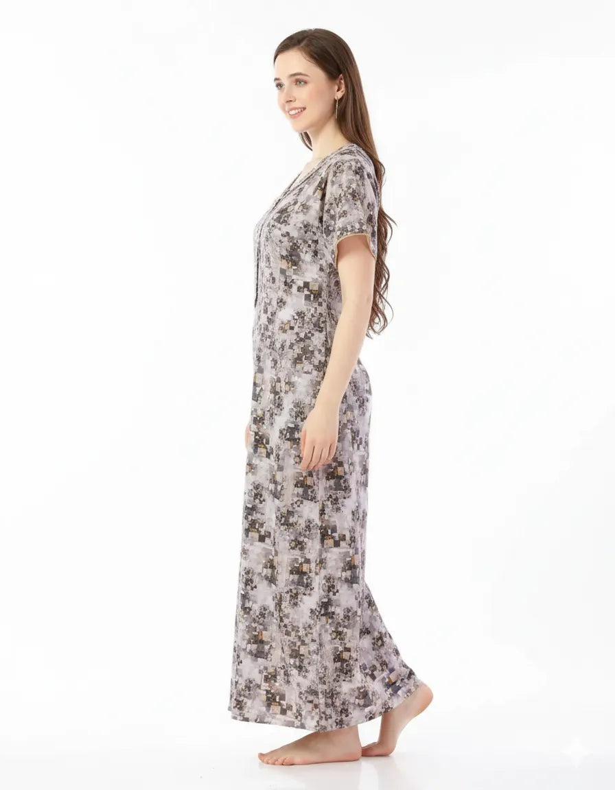 Arolisa Printed Rayon Alpine Nighty – Comfortable, Relaxed Fit (L/XL)