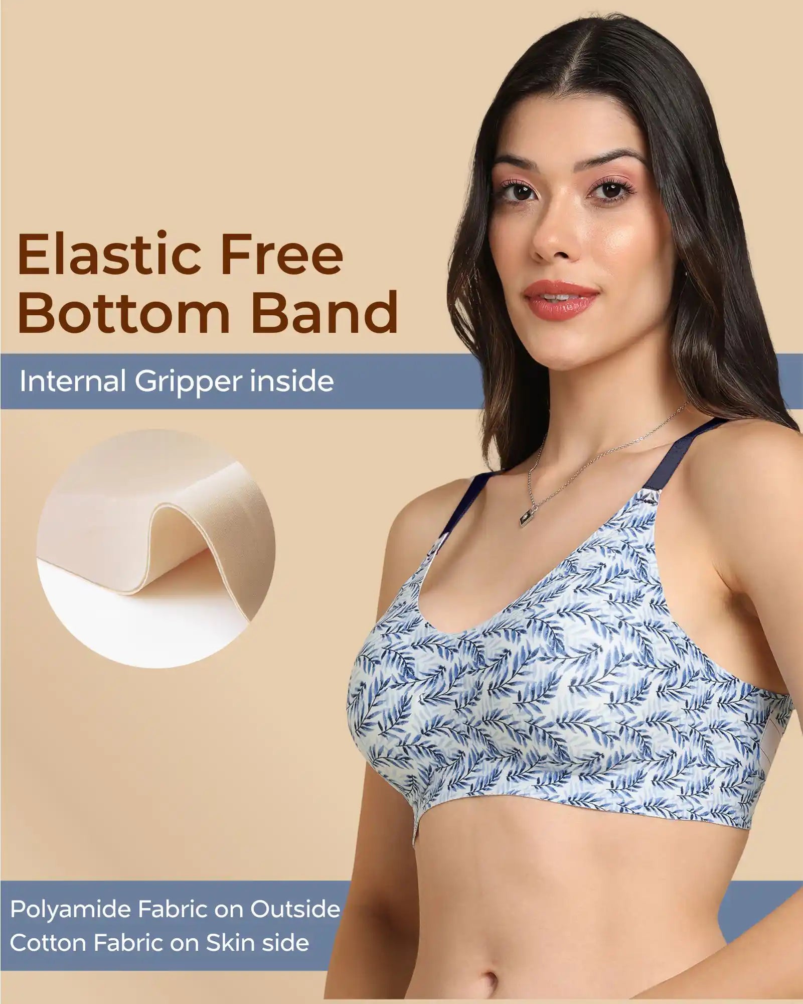 Swanz  Bonded Printed Full-Coverage Padded Bra (SB-6830 PR)