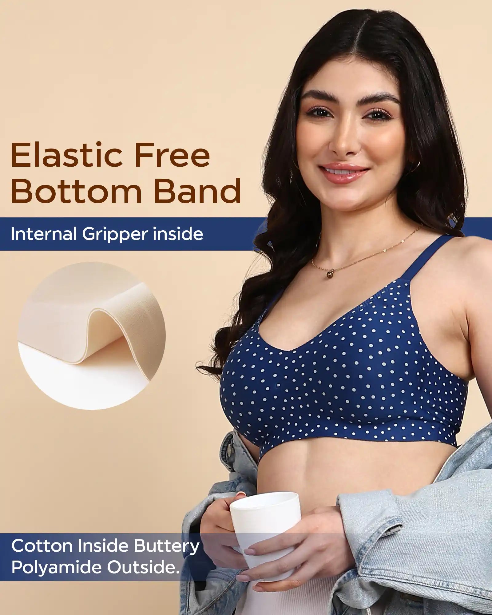 Swanz  Bonded Printed Full-Coverage Padded Bra (SB-3842 PR)