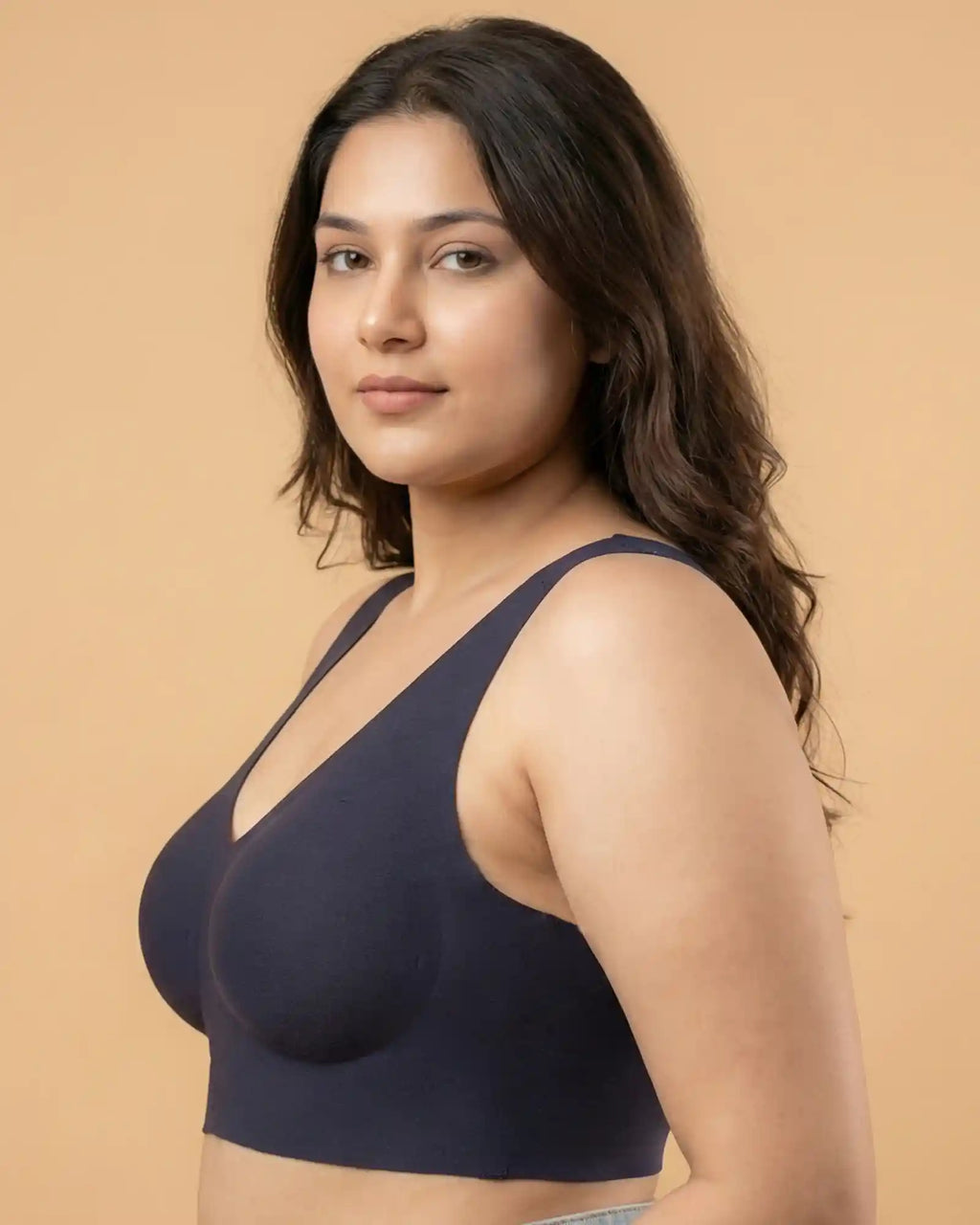 Cotton Padded Full Coverage Bonded Bra (SB-938-Navy)