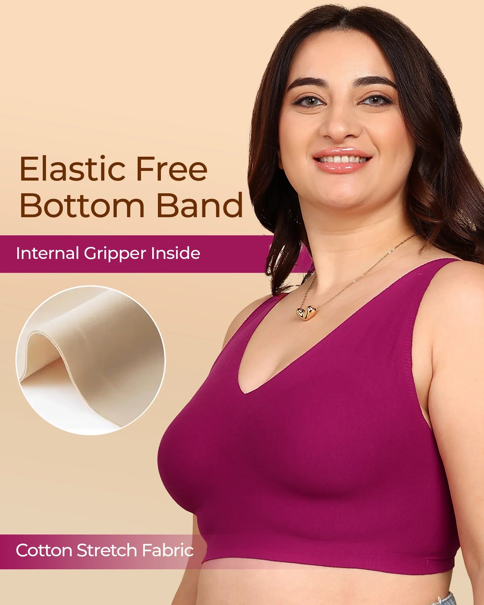 Swanz  Bonded Breathable Cotton Non-Padded Full-Coverage Bra with Hidden Concealer (SB-935)