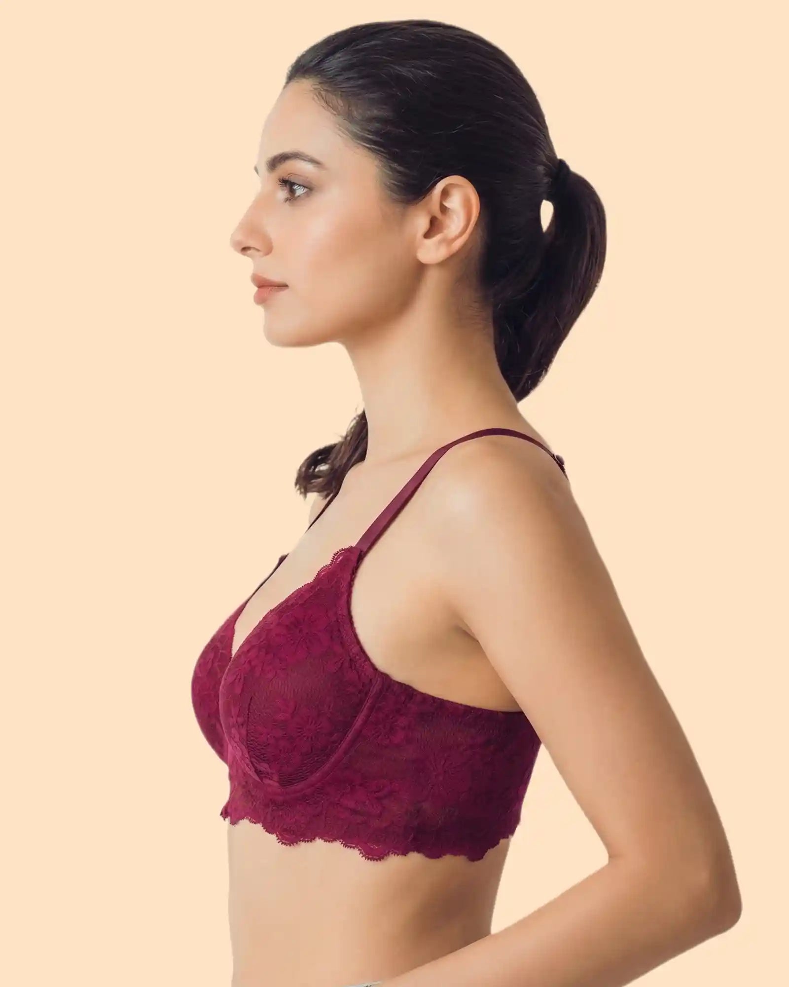 Cotton Padded Bonded Lace Bra (TW-SB-5805)
