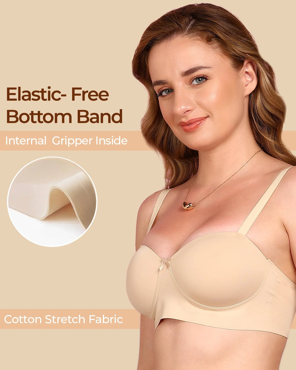 Swanz  Bonded Demi-Cup Padded Cotton Spandex Bra (SB-91012)