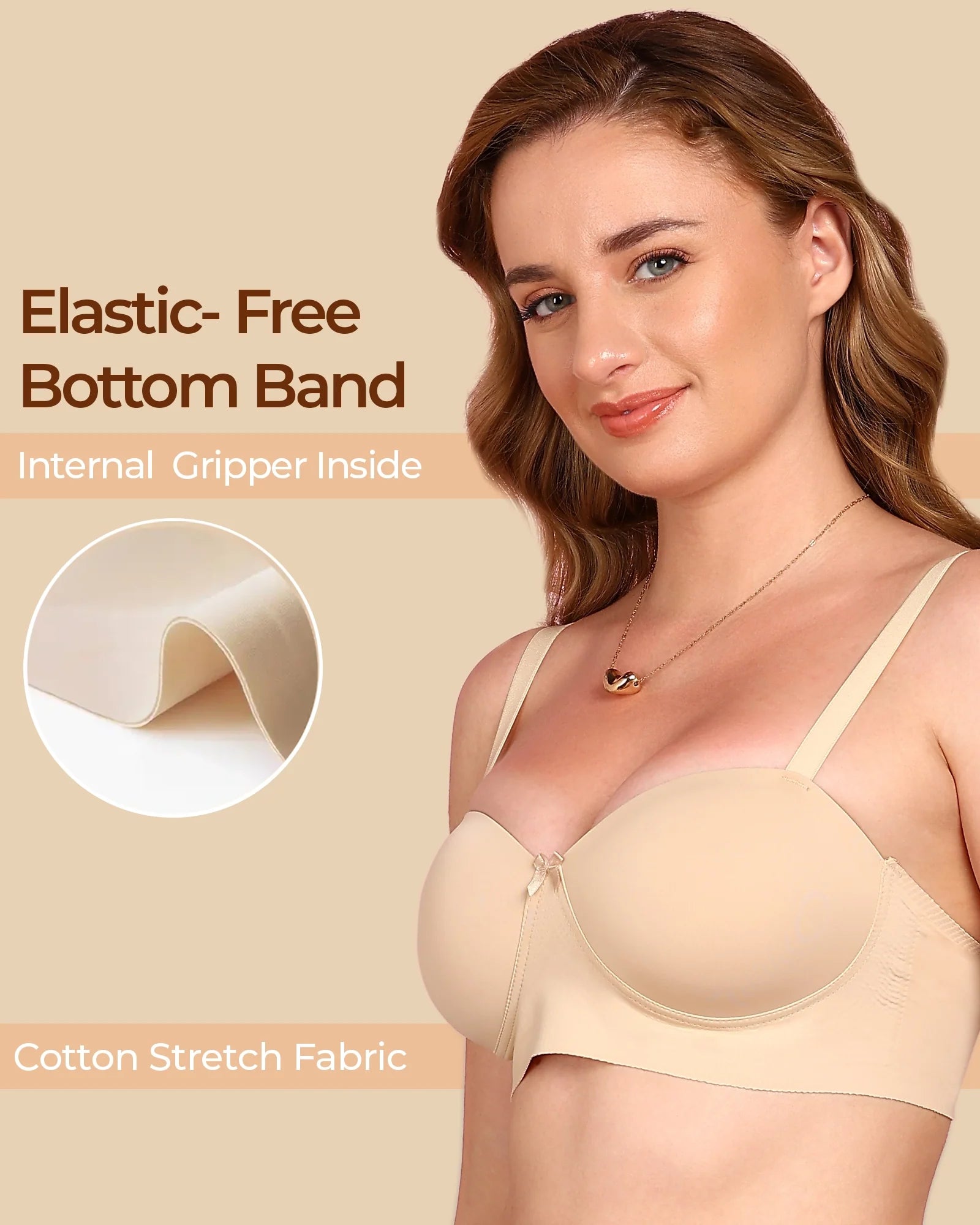 Swanz  Bonded Demi-Cup Padded Cotton Spandex Bra (SB-91012)