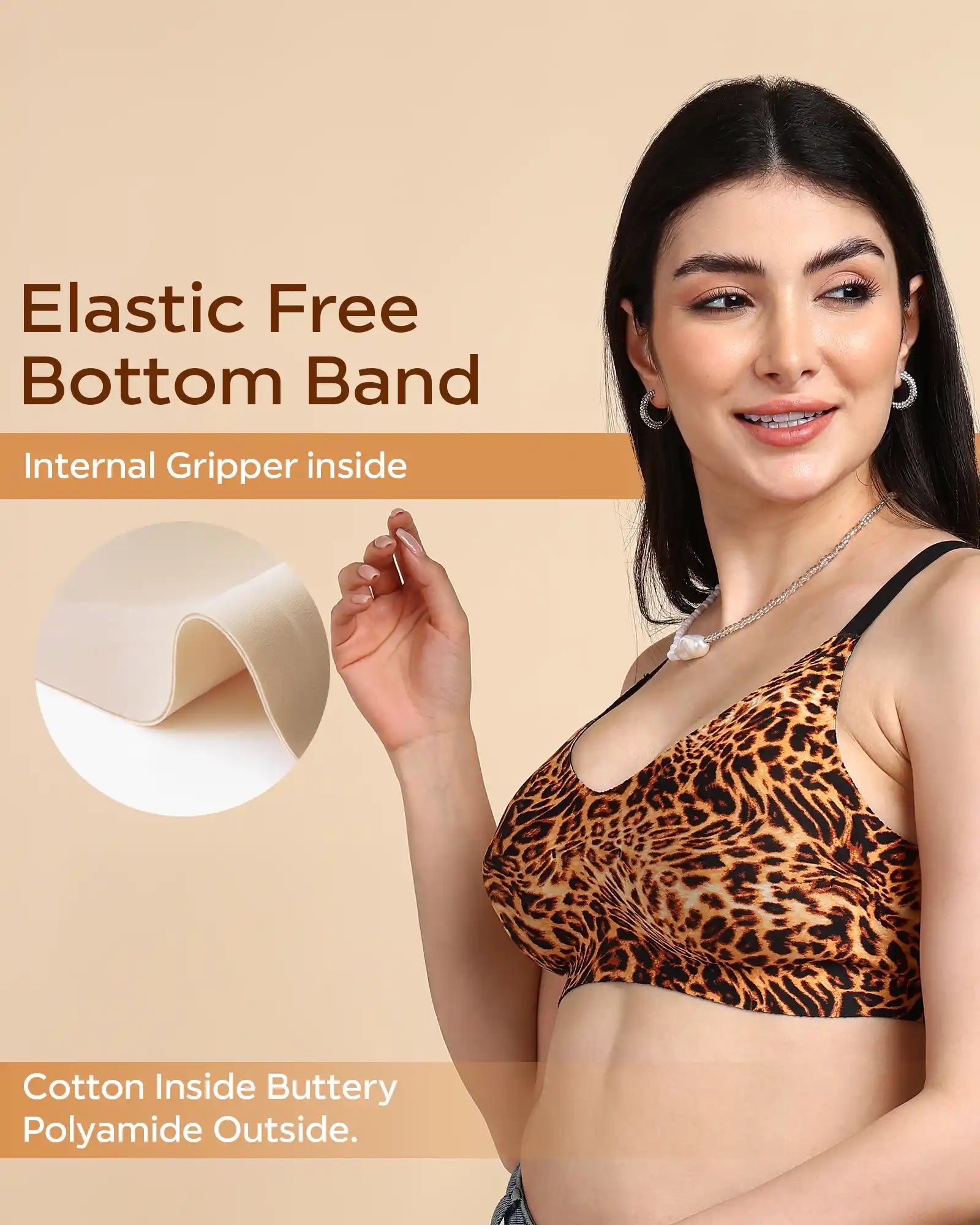 Swanz  Bonded Printed Full-Coverage Padded Bra (SB-6827 PR)