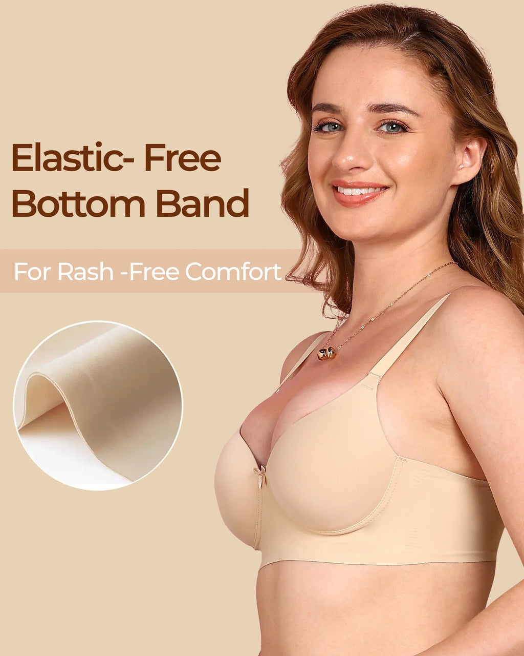 Swanz  Bonded Polyamide Push-Up 3/4 Coverage Bra (Level 3 Padding) (SB-95301)