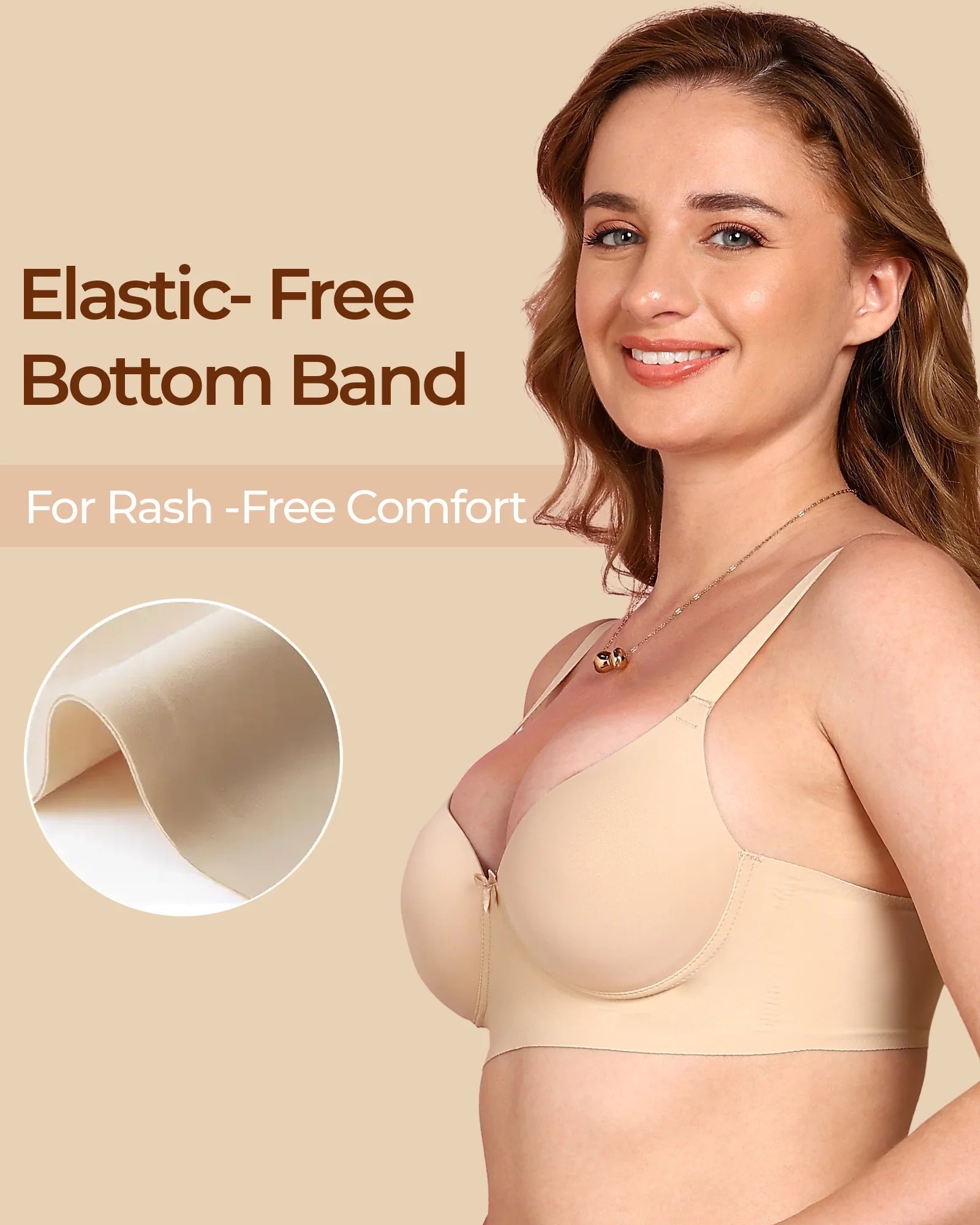 Swanz  Bonded Polyamide Push-Up 3/4 Coverage Bra (Level 3 Padding) (SB-95301)