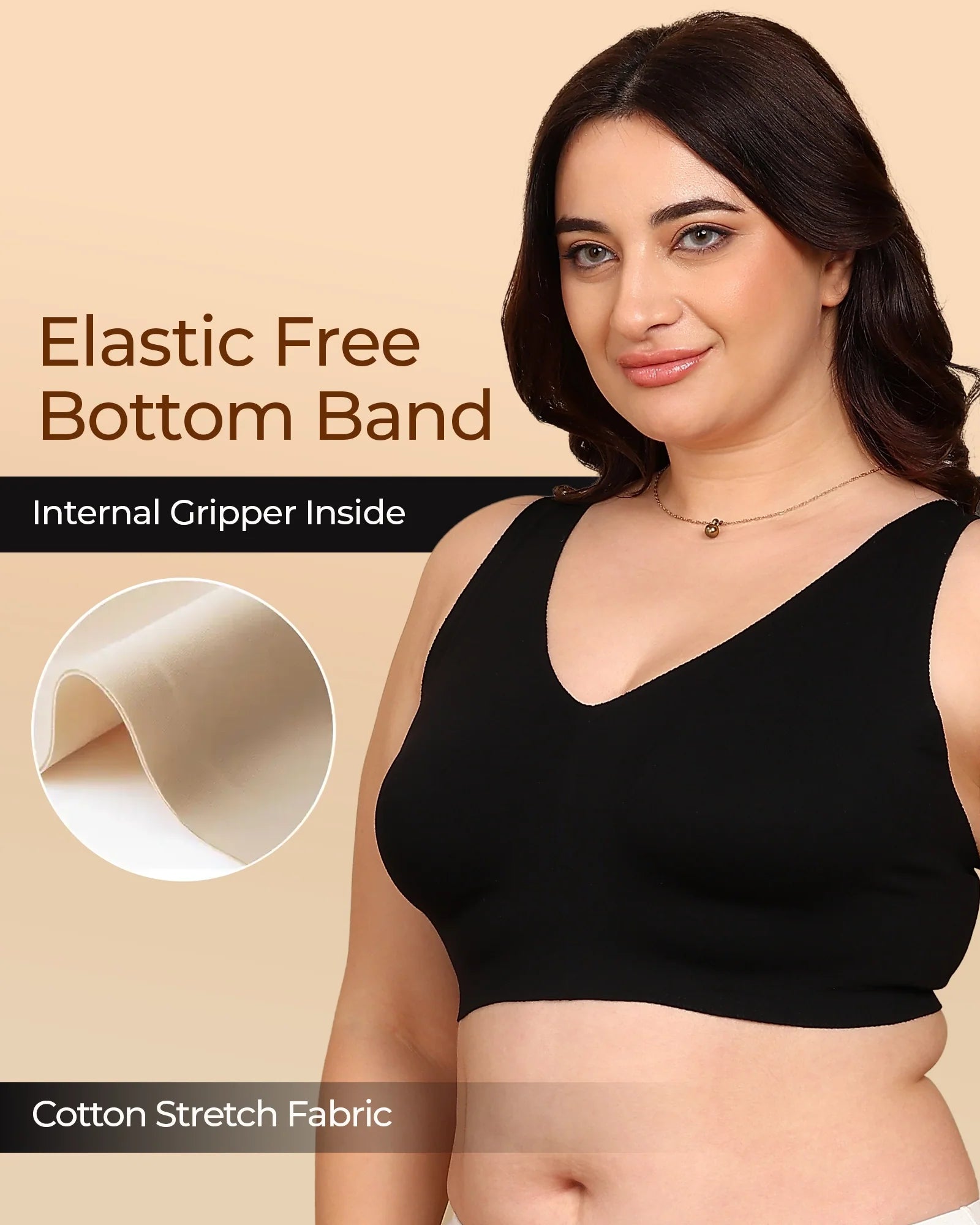 Swanz  Bonded Breathable Cotton Plus-Size Full-Coverage Bra with Hidden Concealer (TW-SB-915)