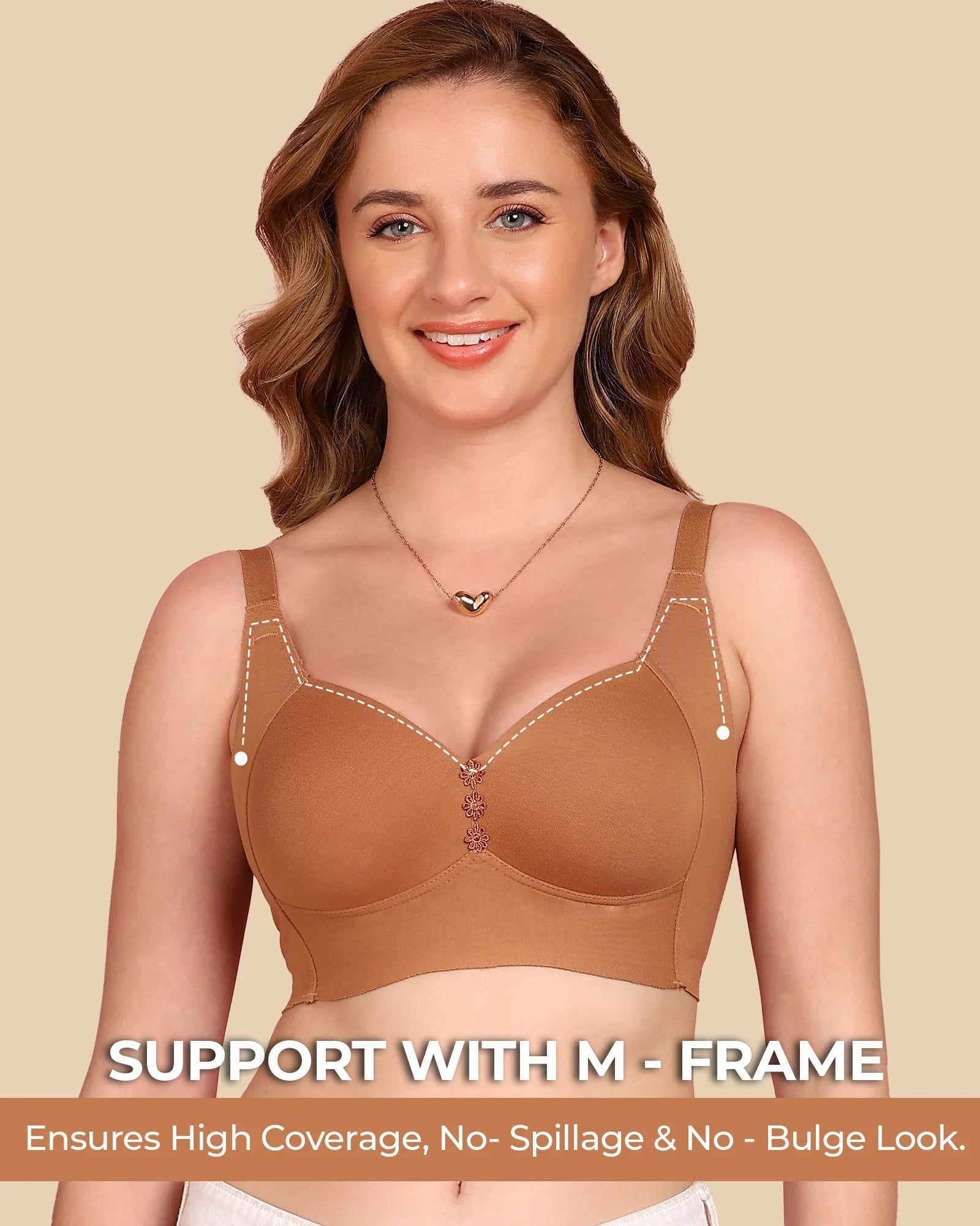 Swanz  Bonded Breathable Cotton Plus-Size Padded M-Frame Minimiser (TW-SB-9203)