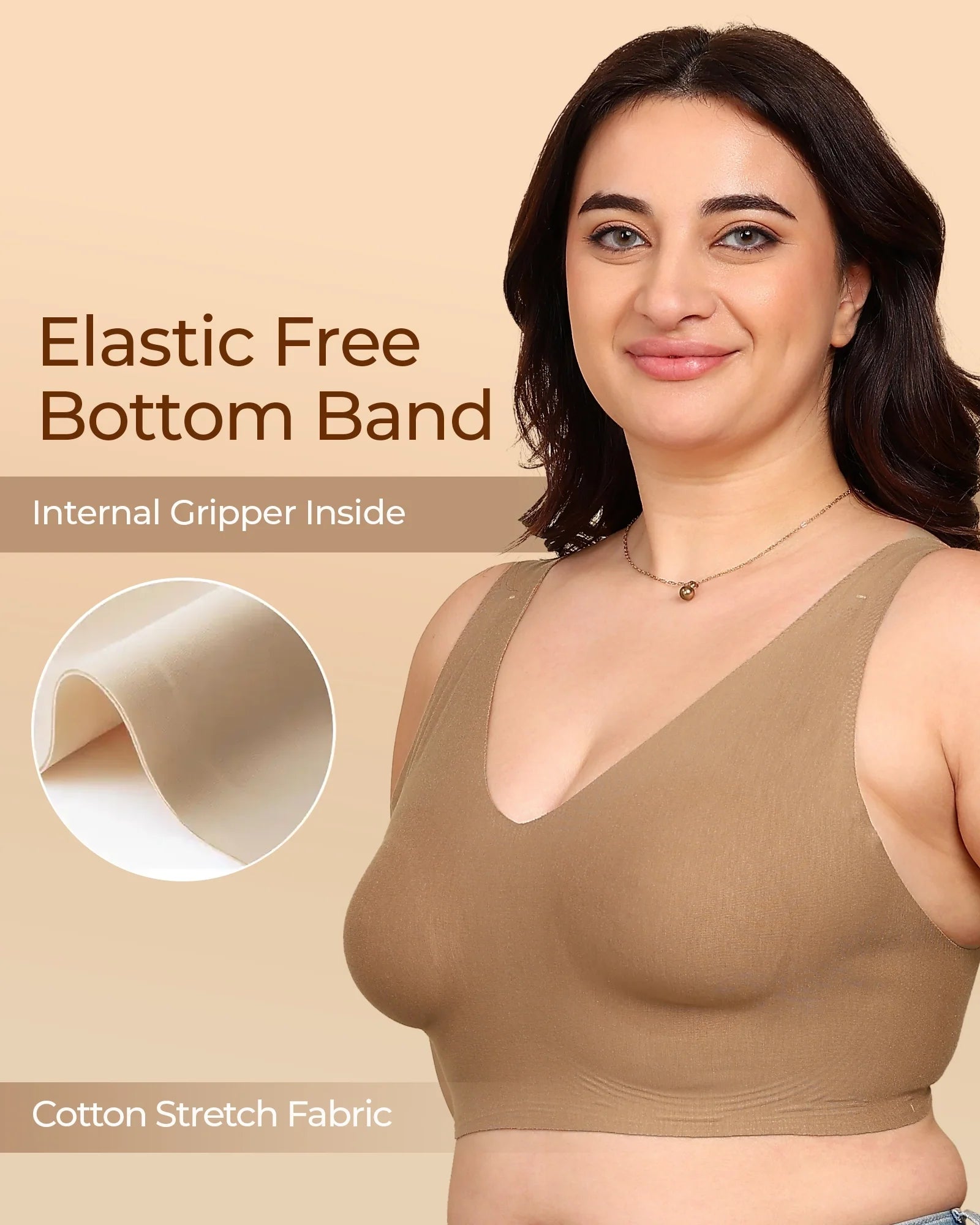 Swanz  Bonded Breathable Cotton Plus-Size Full-Coverage Bra with Hidden Concealer (TW-SB-915)