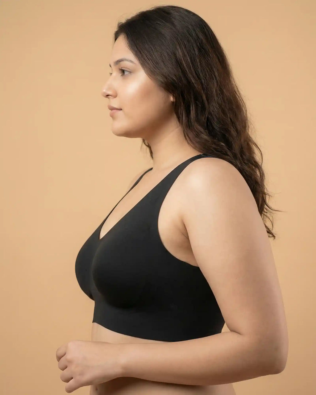 Cotton Padded Full Coverage Bonded Bra (SB-938-Black)