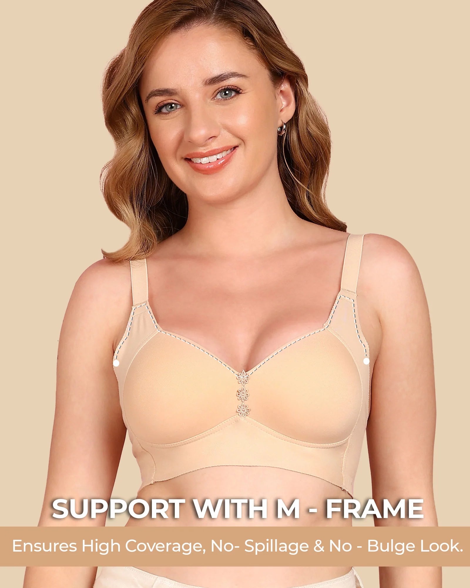 Swanz  Bonded Breathable Cotton Plus-Size Padded M-Frame Minimiser (TW-SB-9203)