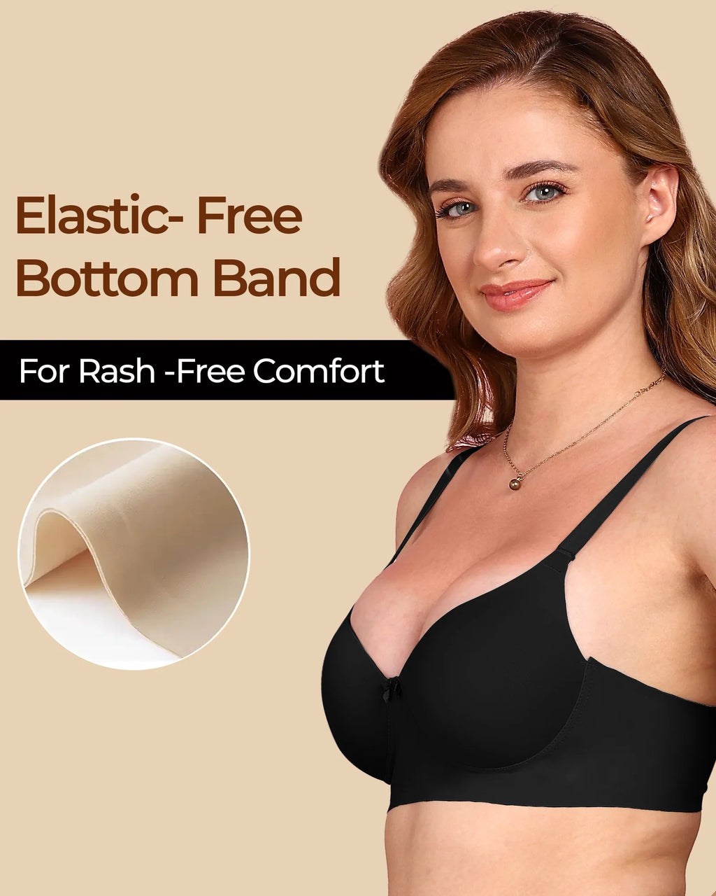 Swanz  Bonded Polyamide Push-Up 3/4 Coverage Bra (Level 3 Padding) (SB-95301)