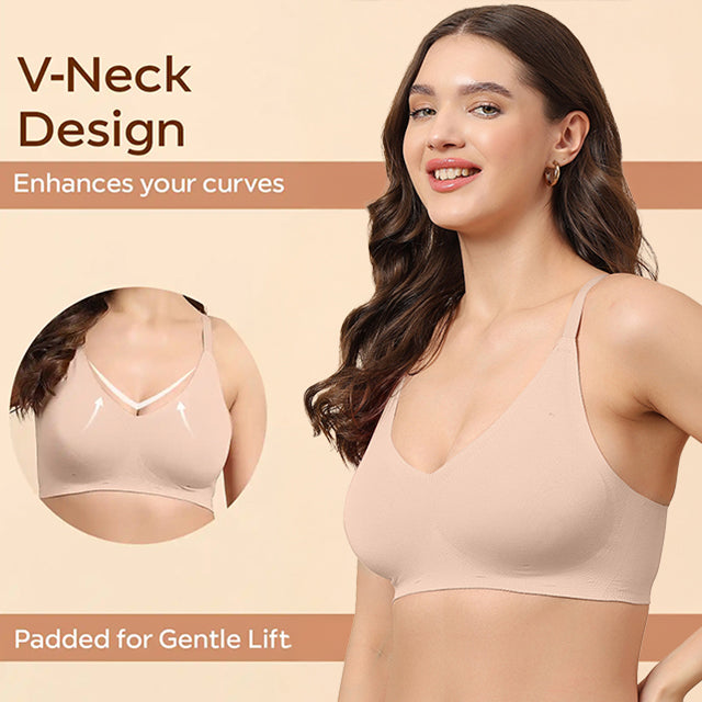 Swanz  Bonded Breathable Cotton Padded Full-Coverage Bra (SB-938)