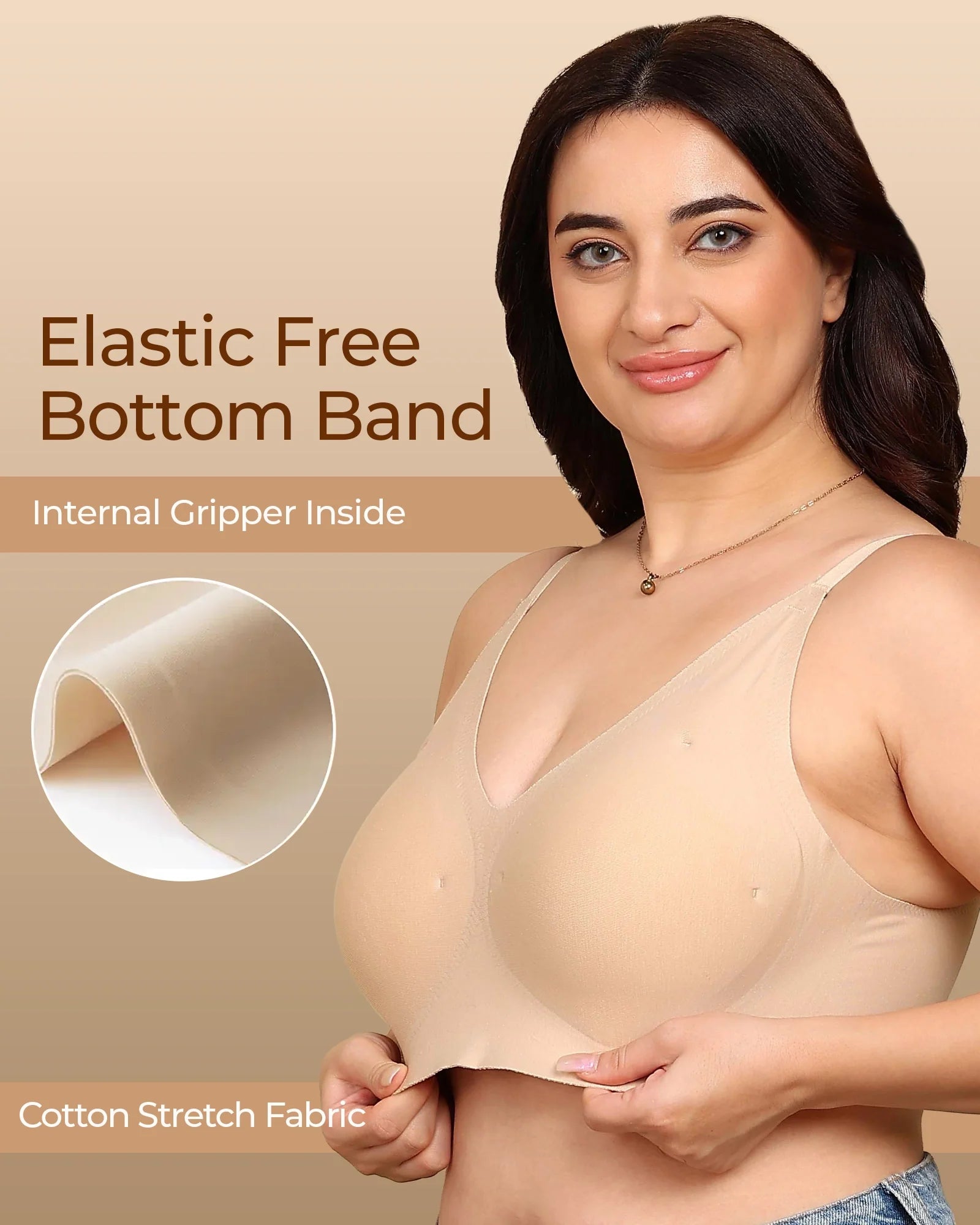 Swanz  Bonded Breathable Cotton Padded Full-Coverage Bra (SB-938)