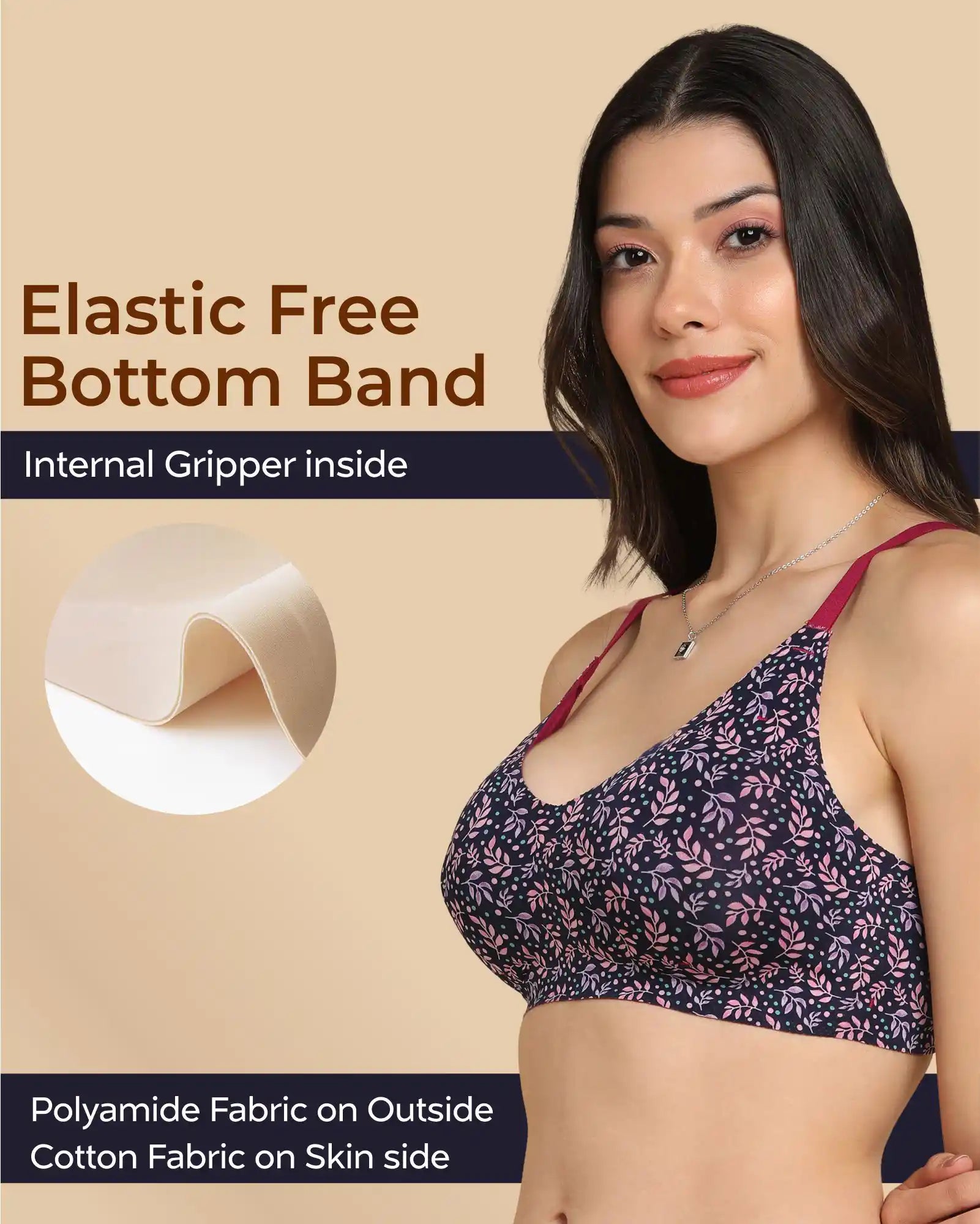 Swanz  Bonded Printed Full-Coverage Padded Bra (SB-6826 PR)