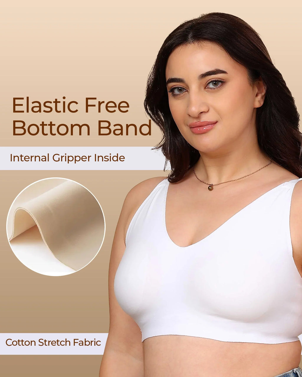 Swanz  Bonded Breathable Cotton Non-Padded Full-Coverage Bra with Hidden Concealer (SB-935)