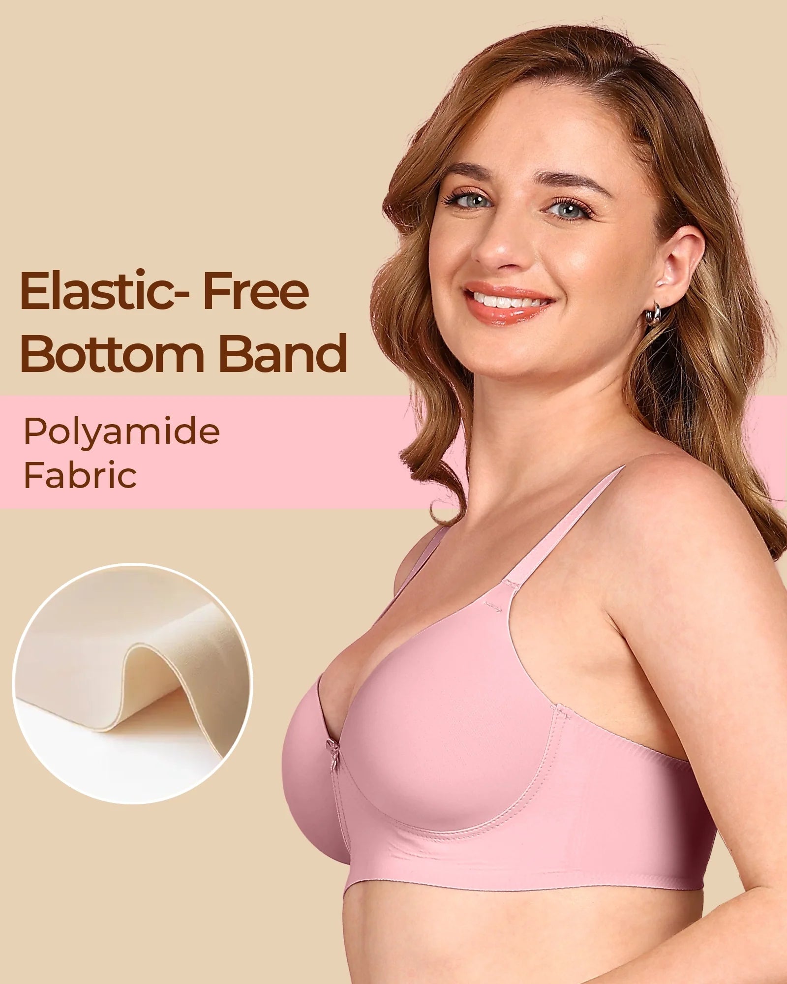 Swanz  Bonded Polyamide Lightly Padded Bra (Level 1 Padding) (SB-95991) (Plum)