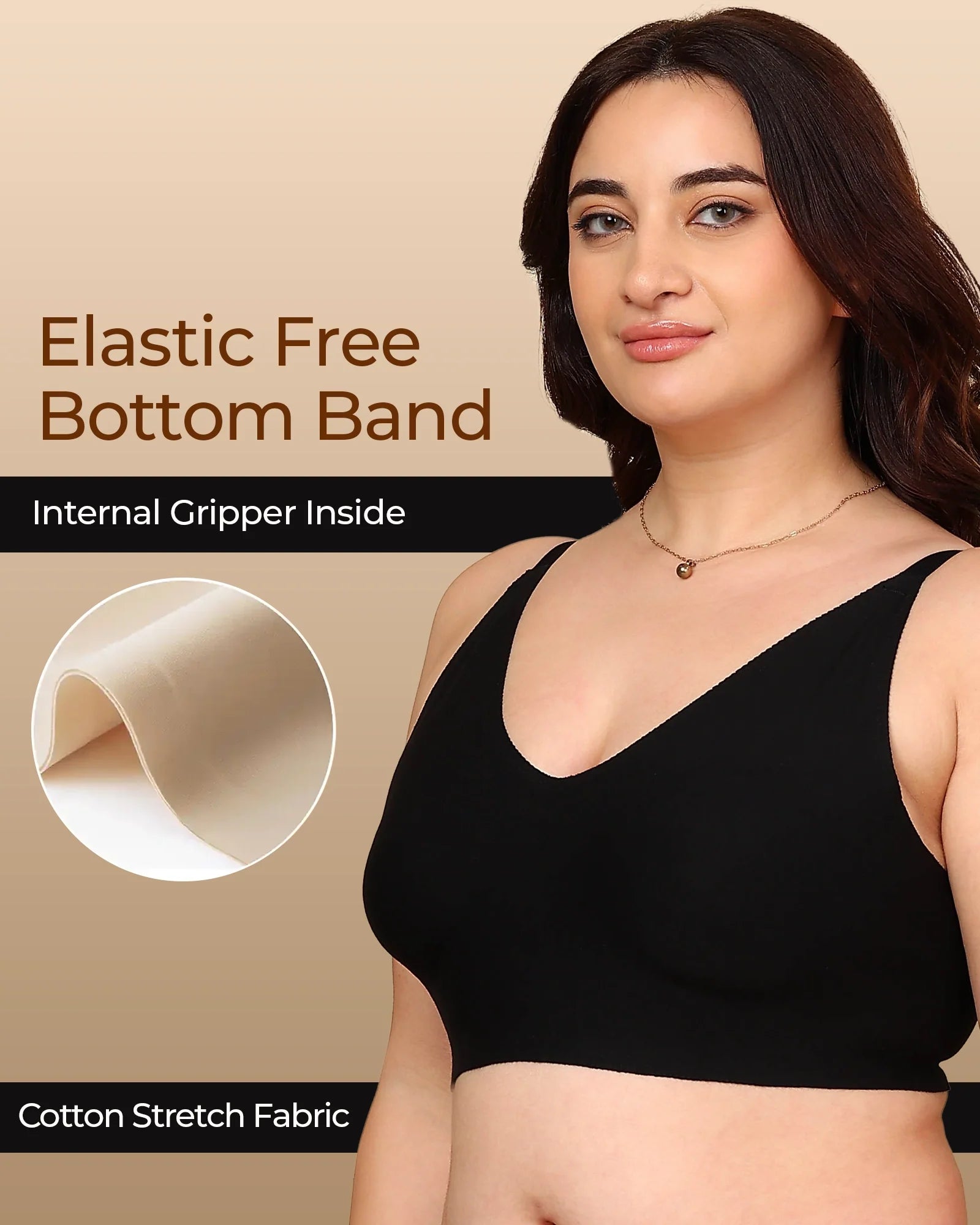 Swanz  Bonded Breathable Cotton Non-Padded Full-Coverage Bra with Hidden Concealer (SB-935)
