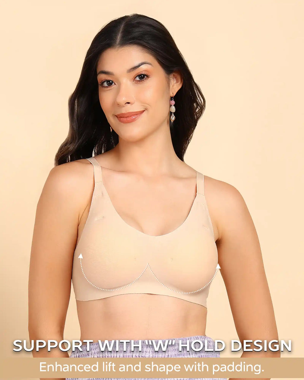 Swanz  Bonded Breathable Cotton Padded Full-Coverage Bra (SB-938-Skin)