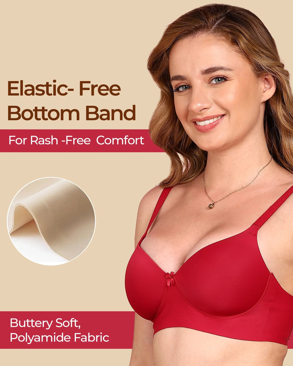 Swanz  Bonded Polyamide Push-Up 3/4 Coverage Maximiser Bra (Level 2 Padding) (SB-95107)