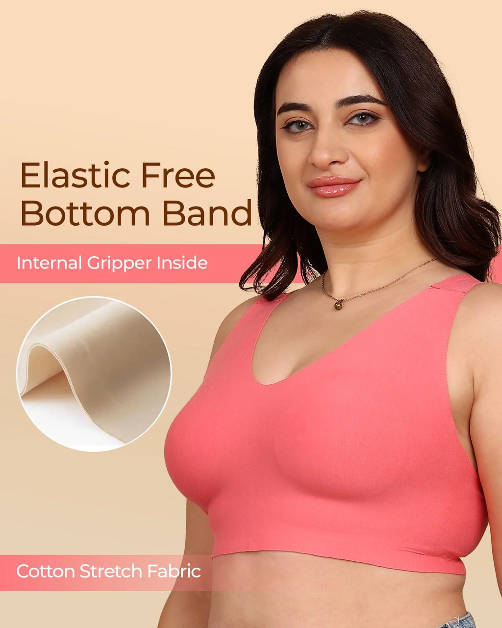 Swanz  Bonded Breathable Cotton Plus-Size Full-Coverage Bra with Hidden Concealer (TW-SB-915)