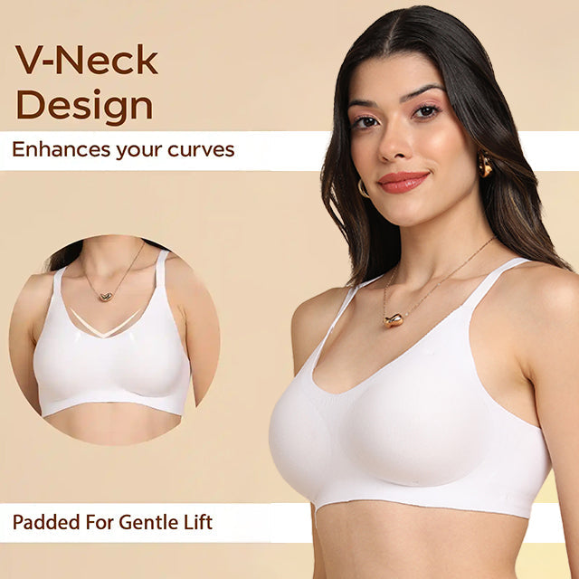 Swanz  Bonded Breathable Cotton Padded Full-Coverage Bra (SB-938)