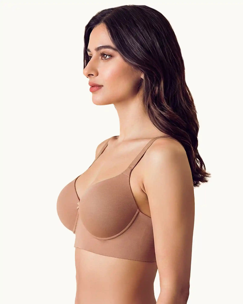 Cotton Non-wired Push-Up Bonded Bra (Level-3 Padding) with 3/4th Coverage (SB-93510) (Fawn)