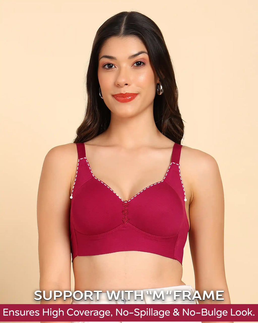 Swanz  Bonded Breathable Cotton Plus-Size Padded M-Frame Minimiser (SB-9203)