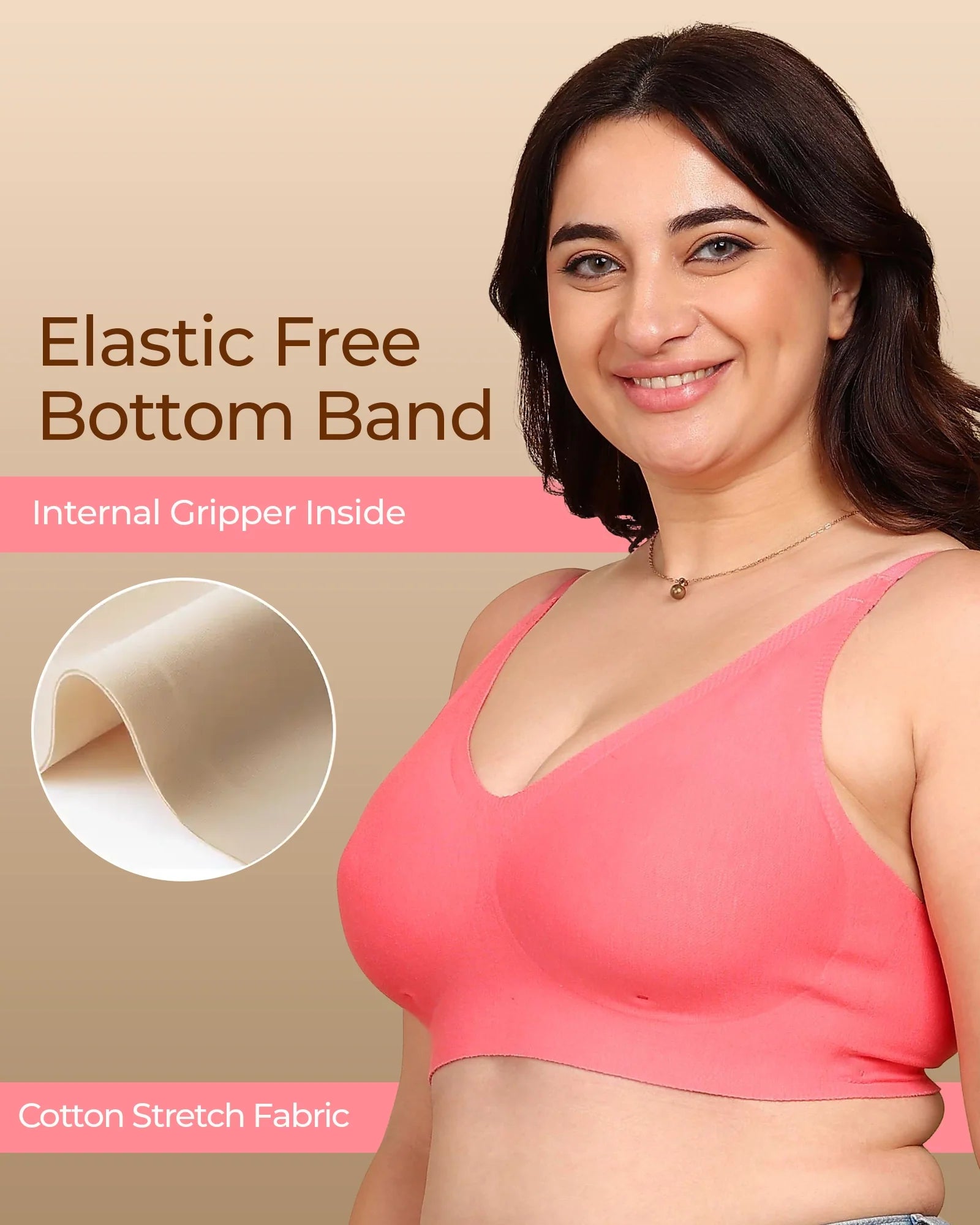 Swanz  Bonded Breathable Cotton Padded Full-Coverage Bra (SB-938)