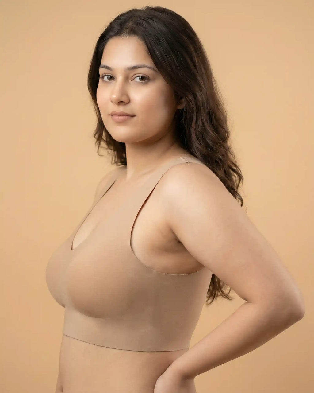 Cotton Non-Padded Full Coverage Bonded Bra (SB-935-Fawn)