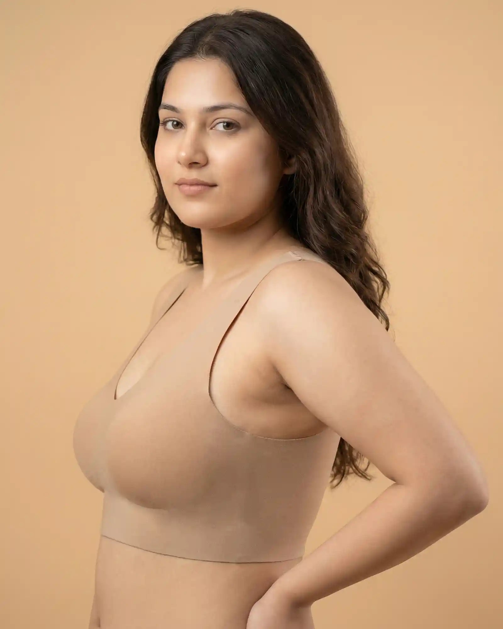 Cotton Non-Padded Full Coverage Bonded Bra (SB-935-Fawn)