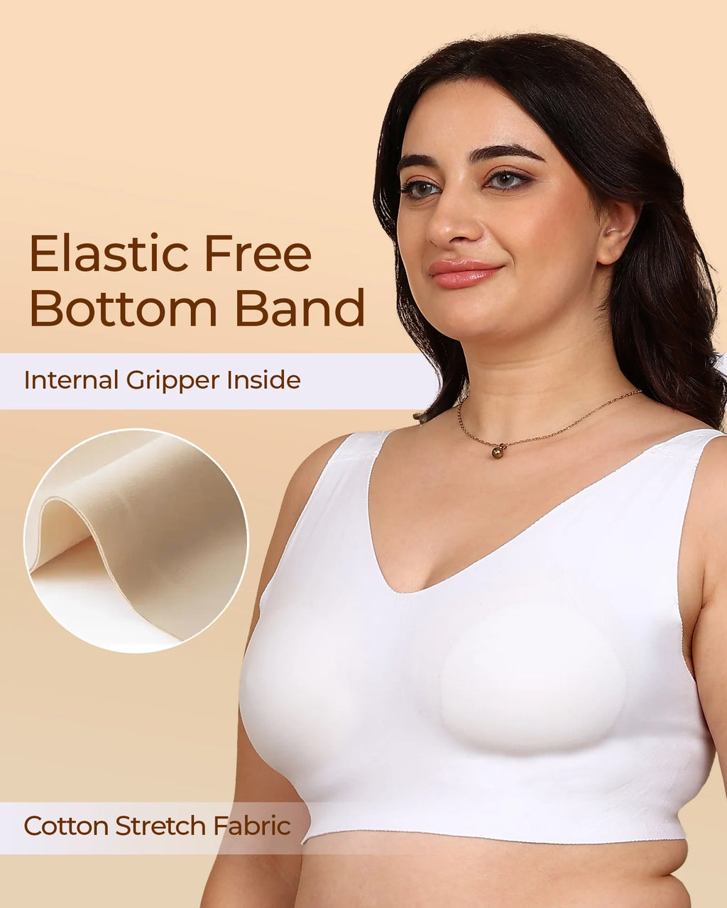 Swanz  Bonded Breathable Cotton Plus-Size Full-Coverage Bra with Hidden Concealer (TW-SB-915)