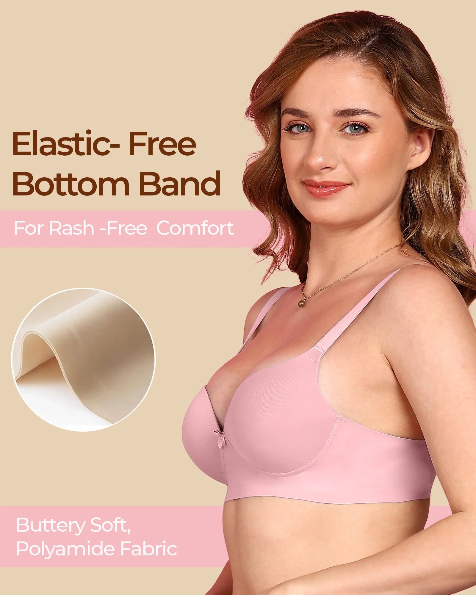 Swanz  Bonded Polyamide Push-Up 3/4 Coverage Maximiser Bra (Level 2 Padding) (SB-95107) (Plum)