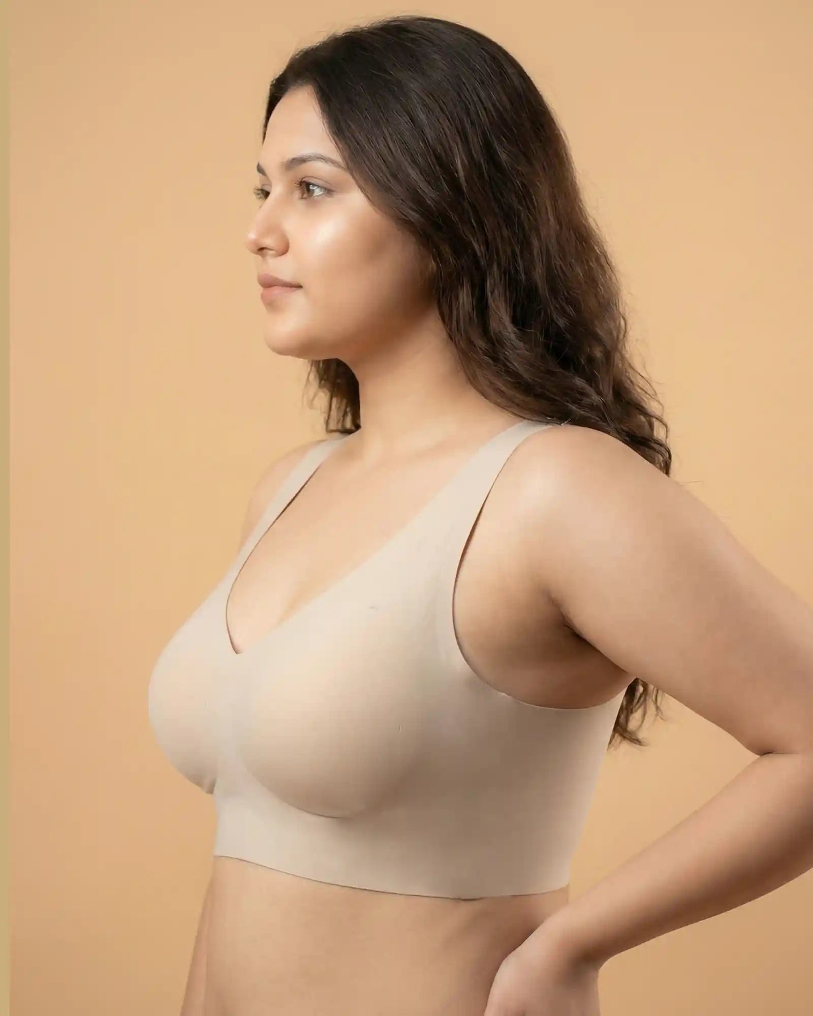 Cotton Padded Full Coverage Bonded Bra (SB-938-Skin)