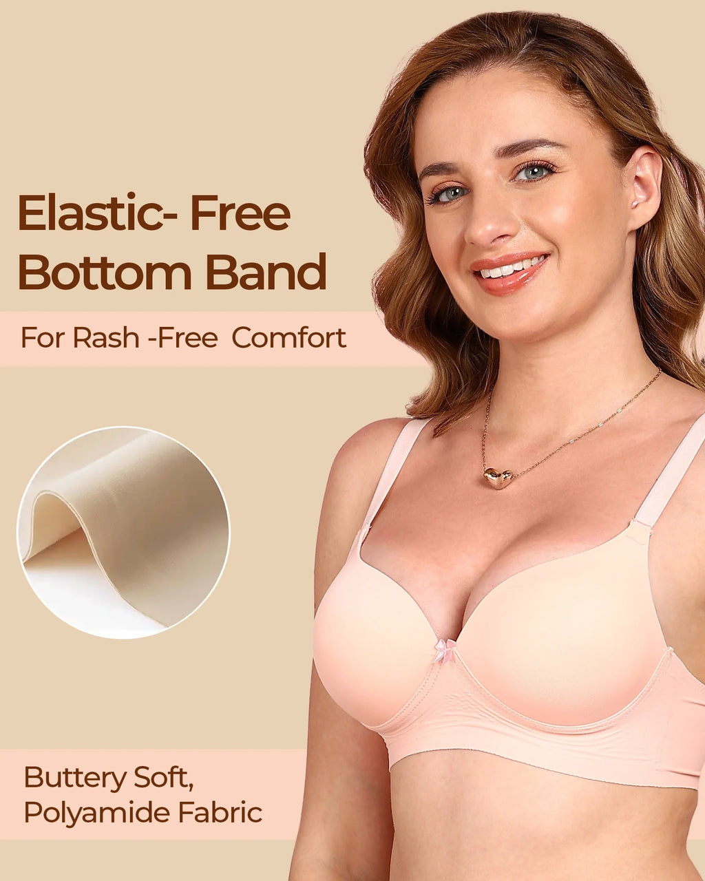 Swanz  Bonded Polyamide Push-Up 3/4 Coverage Maximiser Bra (Level 2 Padding) (SB-95107)