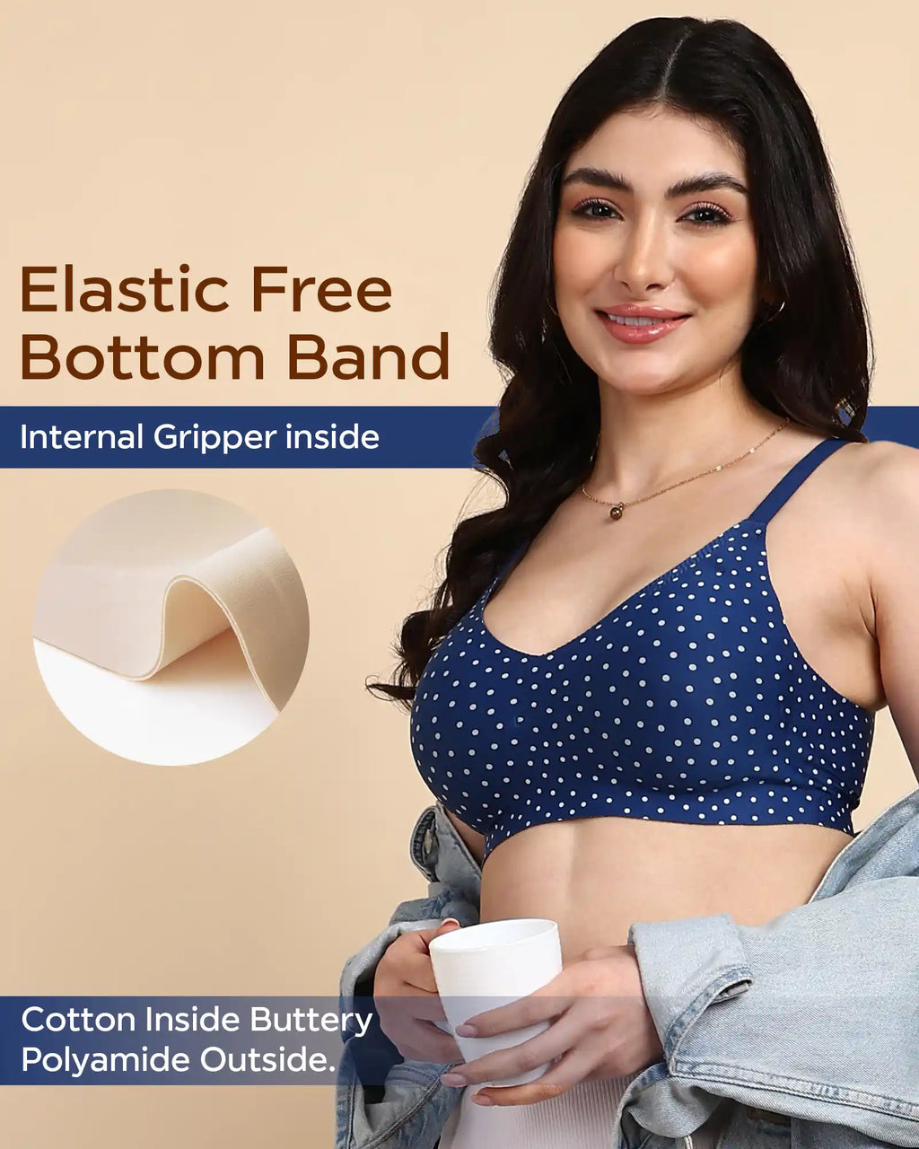Swanz  Bonded Printed Full-Coverage Padded Bra (SB-68 PR)