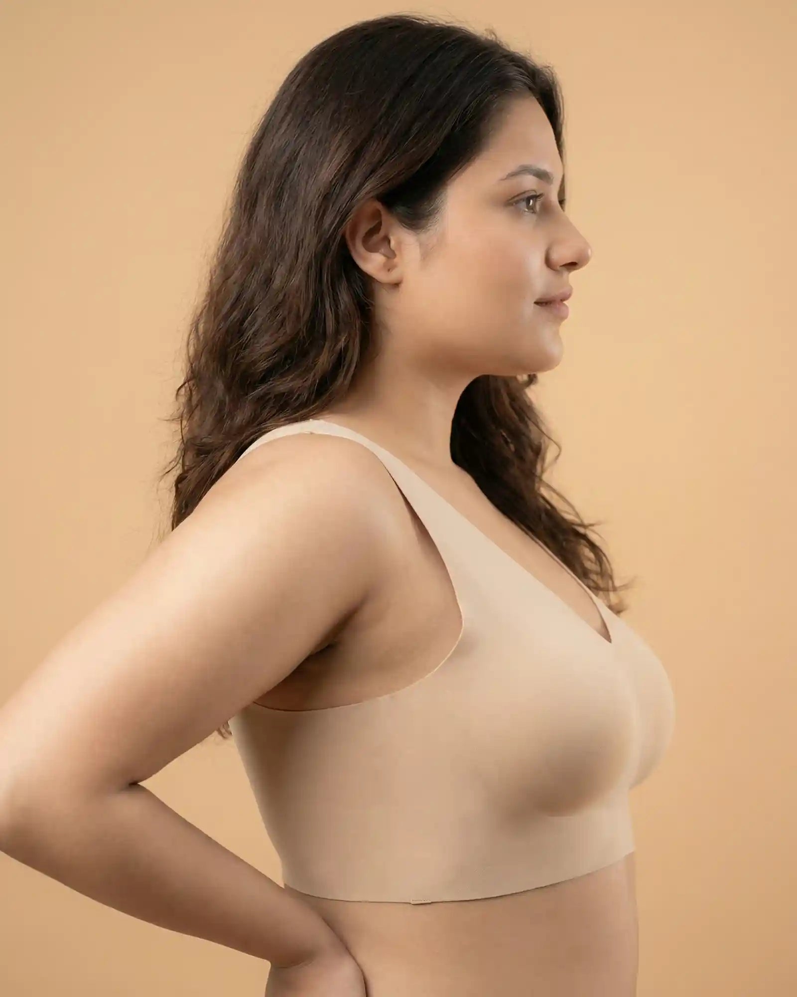 Cotton Non-Padded Full Coverage Bonded Bra (SB-935-Skin)