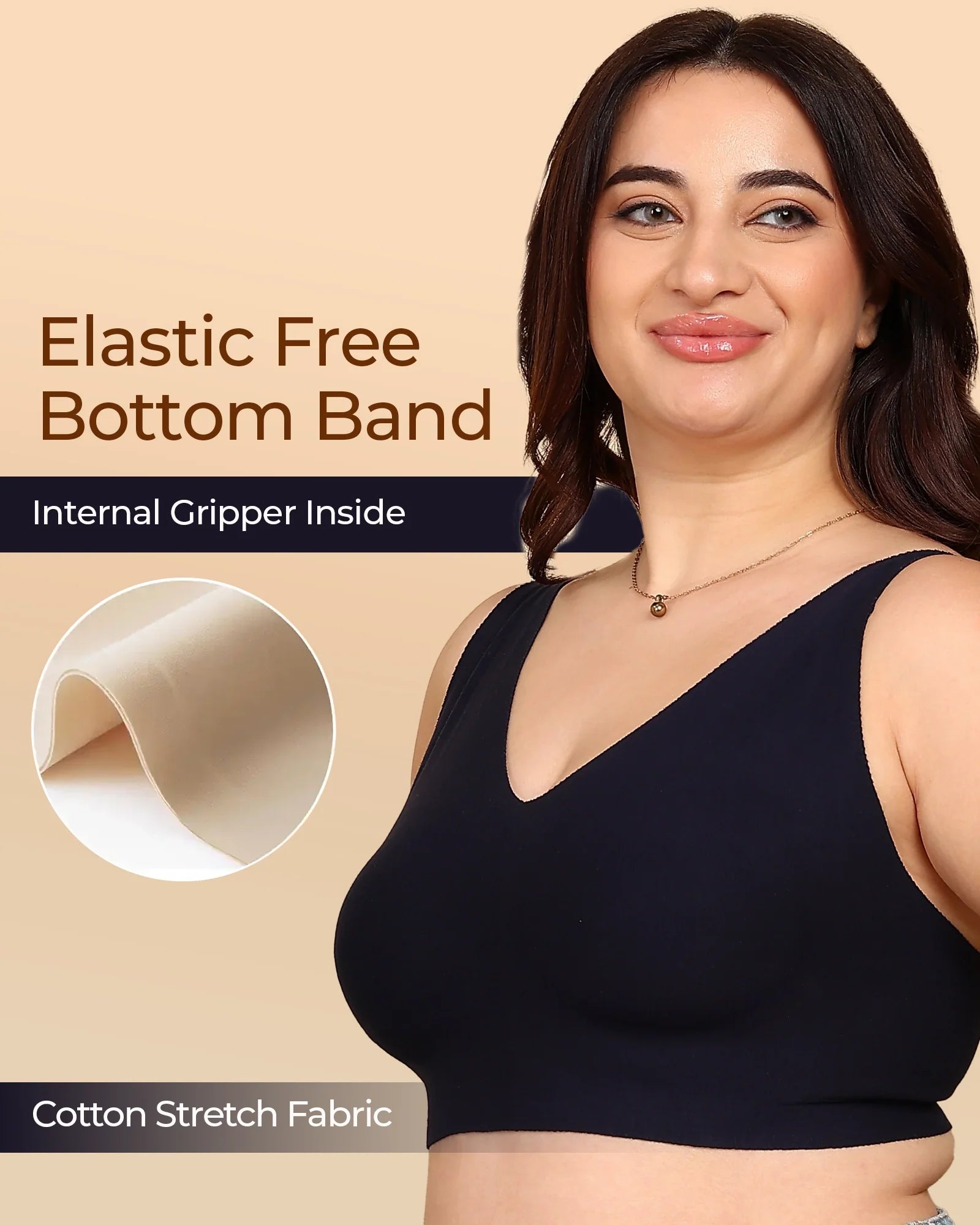 Swanz  Bonded Breathable Cotton Plus-Size Full-Coverage Bra with Hidden Concealer (TW-SB-915)